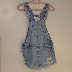 FOREVER 21 Junior Denim Overalls, Size: 27